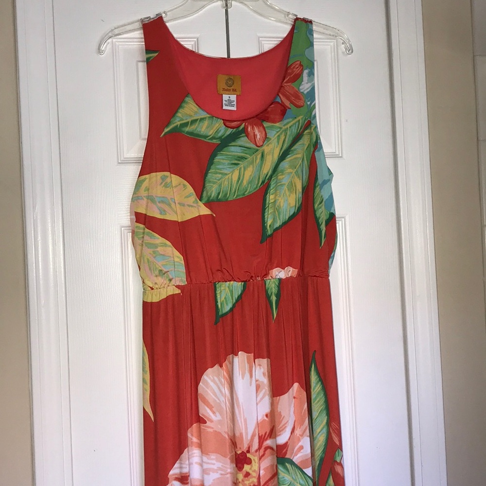 Ruby Rd floral maxi short sleeves colorful dress